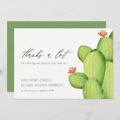 GREEN WATERCOLOR DESERT CACTUS BLUME DANKE (Vorne/Hinten)