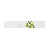 GREEN WATERCOLOR DESERT CACTUS BLUME MONOGRAMM EINLADUNGSBANDEROLE (Flach)