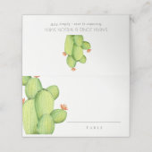 GREEN WATERCOLOR DESERT CACTUS BLUME MONOGRAMM PLATZKARTE (Außenseite Aufgefaltet)