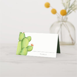 GREEN WATERCOLOR DESERT CACTUS BLUME MONOGRAMM PLATZKARTE