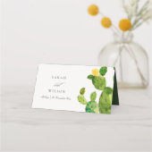 GREEN WATERCOLOR DESERT CACTUS BLUME MONOGRAMM PLATZKARTE (Rückseite)