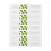 GREEN WATERCOLOR DESERT CACTUS BLUME MONOGRAMM Rundum-Adressaufkleber (Bogen)