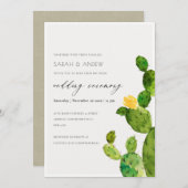 GREEN WATERCOLOR DESERT CACTUS BLUME VERLOBUNG EINLADUNG (Vorne/Hinten)