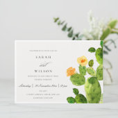 GREEN WATERCOLOR DESERT CACTUS BLUME WEDD EINLADUNG (Stehend Vorderseite)