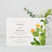 GREEN WATERCOLOR DESERT CACTUS BLUME WEDD EINLADUNG (Stehend Vorderseite)
