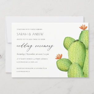 GREEN WATERCOLOR DESERT CACTUS BLUME WEDD EINLADUNG