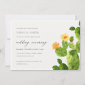 GREEN WATERCOLOR DESERT CACTUS BLUME WEDD EINLADUNG (Vorderseite)