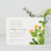 GREEN WATERCOLOR DESERT CACTUS BLUME WEDD EINLADUNG (Stehend Vorderseite)