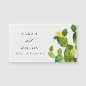 GREEN WATERCOLOR DESERT CACTUS SAVE THE DATE MAGNETKARTE (Vorderseite)