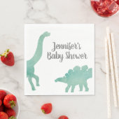 Green Watercolor Dinosaur Babydusche Serviette (Beispiel)