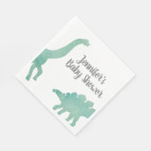 Green Watercolor Dinosaur Babydusche Serviette (Ecke)