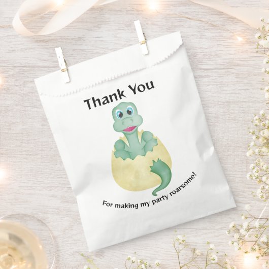 Green Watercolor Dinosaur Birthday Baby Dusche Geschenktütchen (Ausgeschnitten)