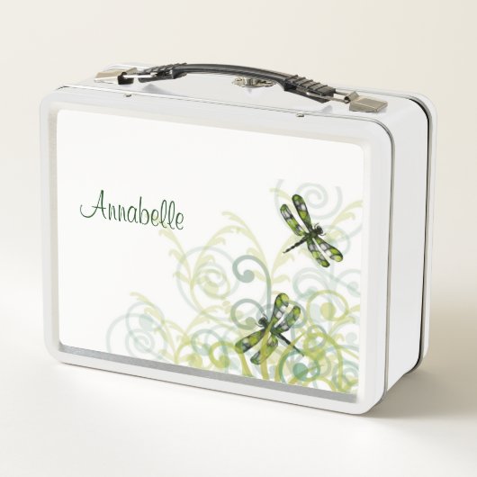 Green Watercolor Dragonfats Lunch Box (Rückseite)