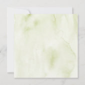 Green Watercolor Eiffelturm Hochzeit Vielen Dank Einladung (Rückseite)