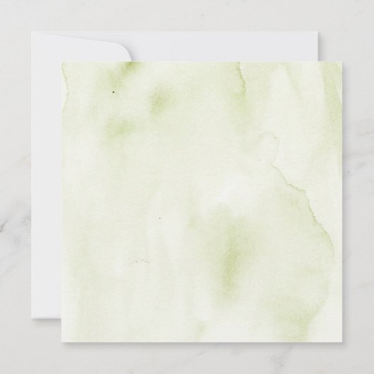 Green Watercolor Eiffelturm Hochzeit Vielen Dank Einladung (Rückseite)