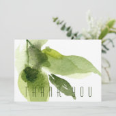 Green Watercolor Foliage Beerdigung Danke (Stehend Vorderseite)