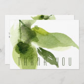 Green Watercolor Foliage Beerdigung Danke (Vorne/Hinten)