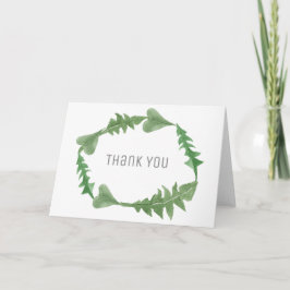 Green Watercolor Foliage Wedding Vielen Dank Dankeskarte