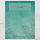 Green Watercolor Fox Baby Dusche Bingo Spiel (Rückseite)