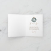 Green Watercolor Front Door & Wreath Vielen Dank Dankeskarte (Innenseite)