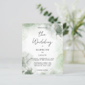 Green Watercolor Gold Splash Hochzeit im Budget Sa (Stehend Vorderseite)