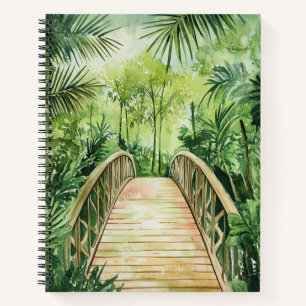 GREEN WATERCOLOR JUNGLE BRIDGE NOTIZBLOCK