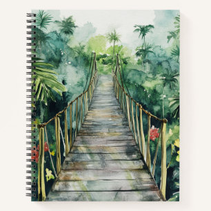 GREEN WATERCOLOR JUNGLE BRIDGE NOTIZBLOCK