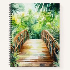 GREEN WATERCOLOR JUNGLE BRIDGE NOTIZBLOCK