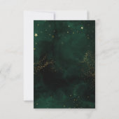 Green Watercolor Magical Gold Wedding RSVP Karte (Rückseite)