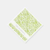 Green Watercolor Muster NAME Lovely Spring Fun Serviette (Ecke)