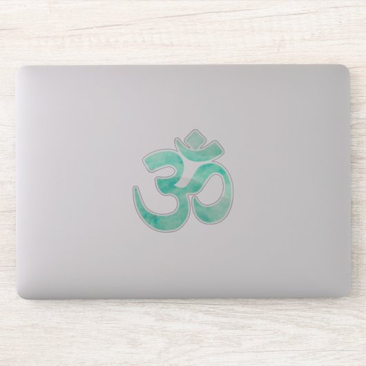 Green Watercolor Om Symbol Aufkleber (Computer)