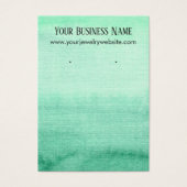 Green Watercolor Ombre Earring Display Card (Vorderseite)