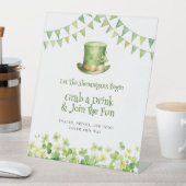 Green Watercolor Shamrock Irish Party Welcome Sockelschild (In Situ)