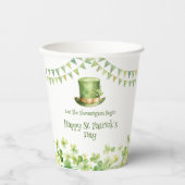 Green Watercolor Shamrock St Patrick's Day Party Pappbecher (Vorderseite)