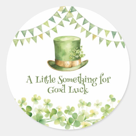 Green Watercolor Shamrock St Patrick's Day Party Runder Aufkleber (Vorderseite)