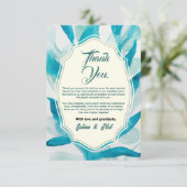 Green Watercolor Simple Wedding Dankeskarte (Stehend Vorderseite)