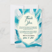 Green Watercolor Simple Wedding Dankeskarte (Vorderseite)