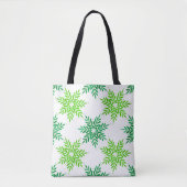 Green Watercolor Snowflake Muster Tasche (Vorderseite)