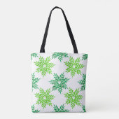 Green Watercolor Snowflake Muster Tasche (Rückseite)