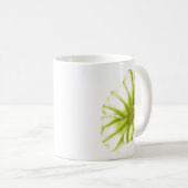 Green Watercolor Stripes and Rose Flower Kaffeetasse (VorderseiteRechts)