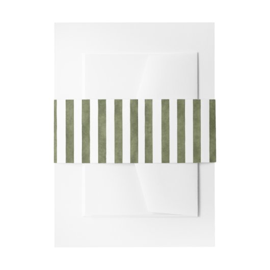 Green Watercolor Stripes Wedding Einladungsbanderole (Vorderseite Beispiel)