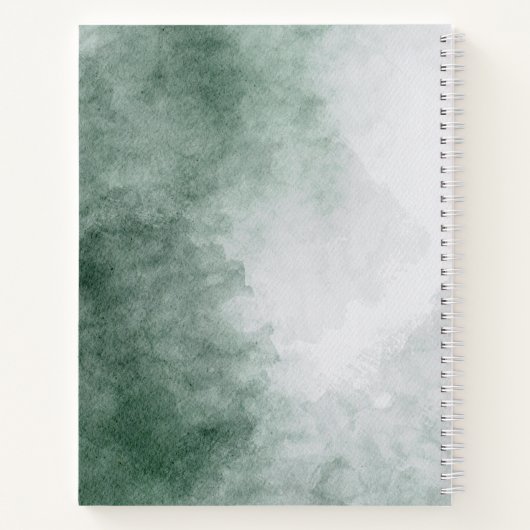 Green Watercolor Texture Notebook Notizblock (Rückseite)