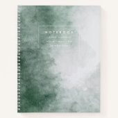 Green Watercolor Texture Notebook Notizblock (Vorderseite)