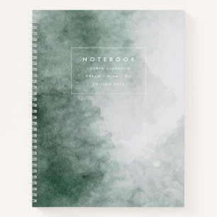 Green Watercolor Texture Notebook Notizblock