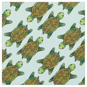 Green Watercolor Tinte Gezeichnet Schildkrötenmust Stoff