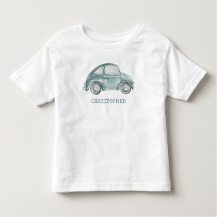 Green Watercolor Vintag Retro Buggy Bug Car Kleinkind T-shirt