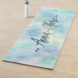 Green watercolor  yogamatte