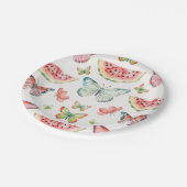 Green Watermelon Birthday Pappteller (Schrägansicht)