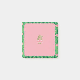 Green Watermelon Gnome Post-it Klebezettel