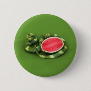 Green Watermelon Snake Button